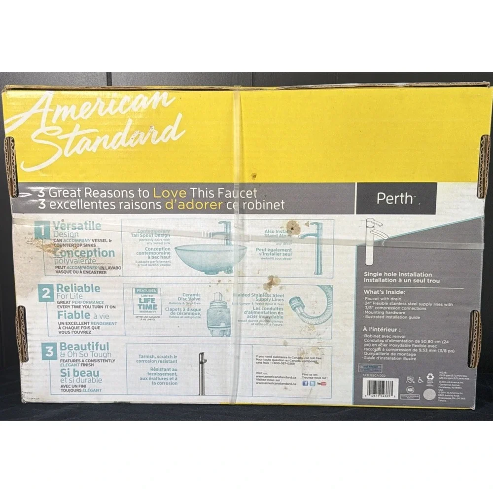 American Standard Perth Bathroom Faucet in Chrome 7431.152CA.002 NIB